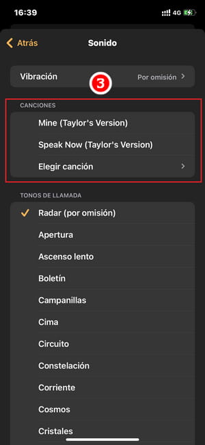agregar canciones a la alarma en iPhone