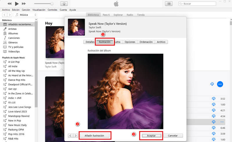 Cambiar carátula en iTunes