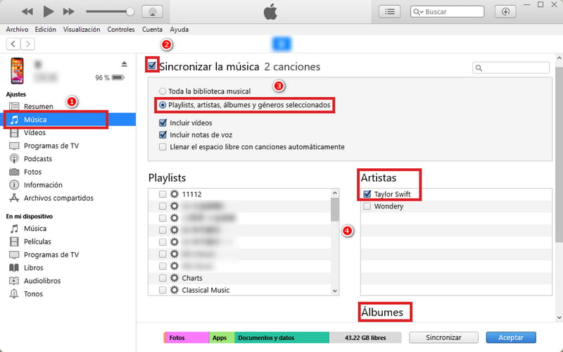 Sincronizar música de Deezer a iPhone con iTunes