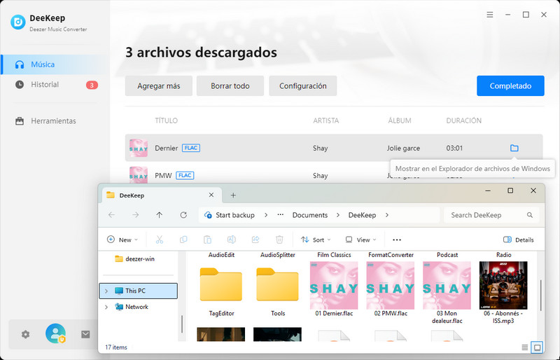 Encontrar canciones descargadas