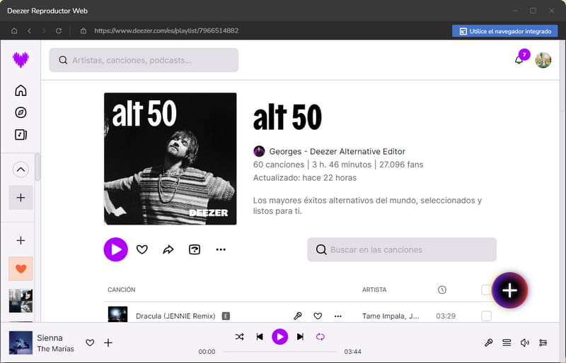 agregar canciones de Deezer