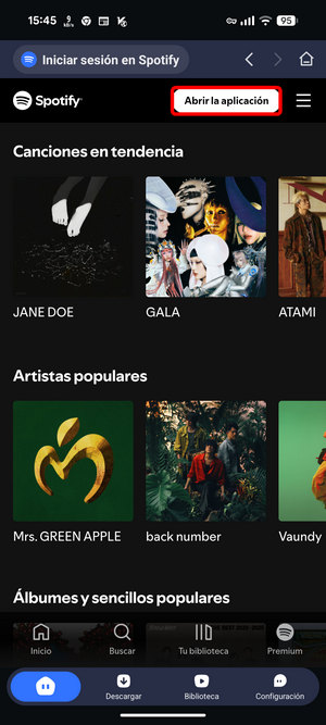 log in to Spotify