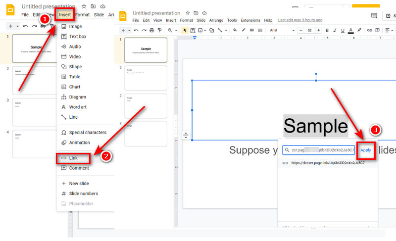 Add Link on Google Slides