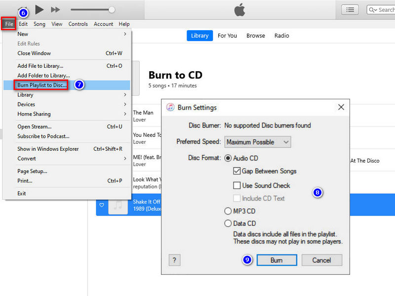 burn deezer music to cd via itunes