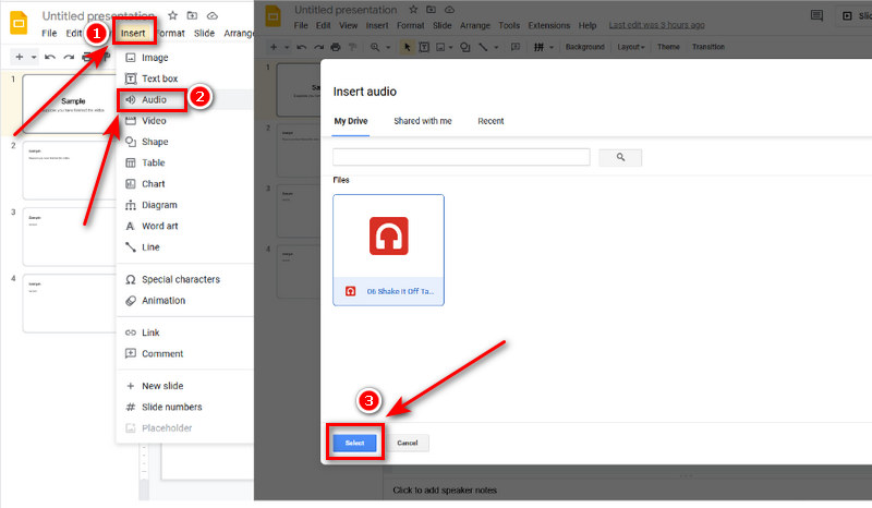 Insert Audio into Google Slides