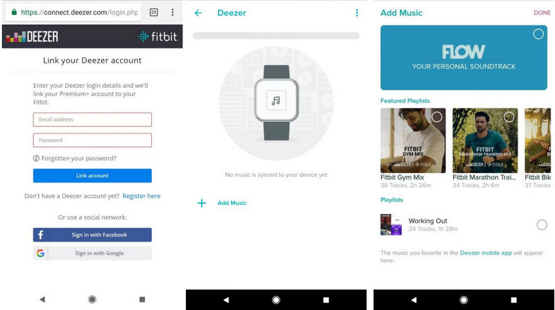 deezer on fitbit