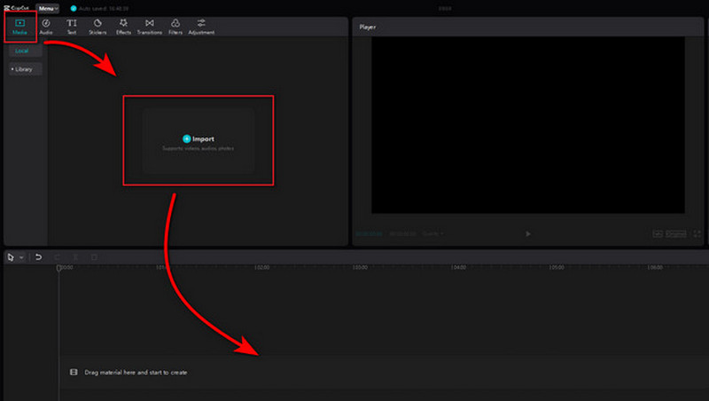 import local audio to capcut