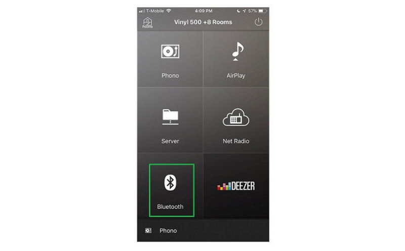 Select Bluetooth on Musiccast Controller