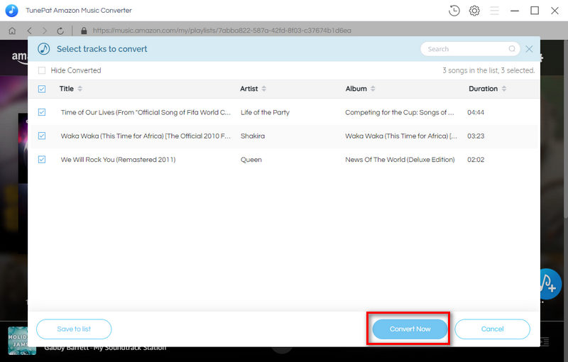 Select Tracks on TunePat Amazon Music Converter