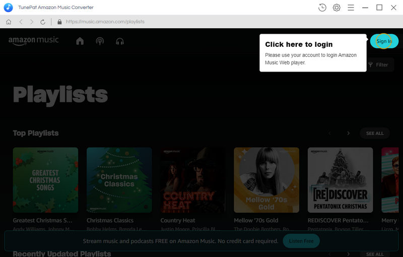 Sign in to Amazon Music on TunePat