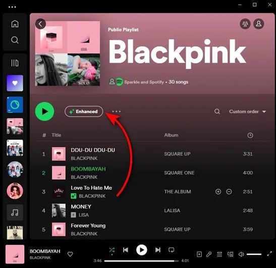 turn off spotify enhance