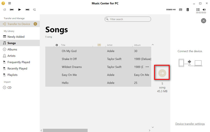 Transfer Deezer Music on Music Center for PC to Sony Walkman