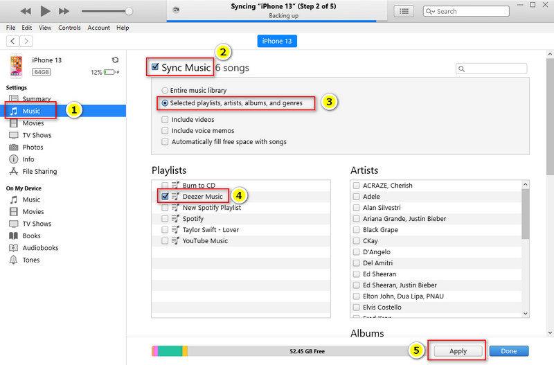 transfer deezer music to ipod via itunes