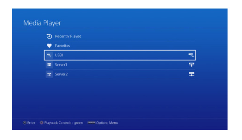 Choose USB Media Player on PS4