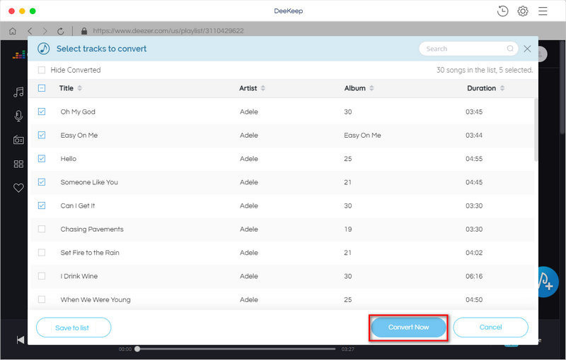 select deezer music to download on mac