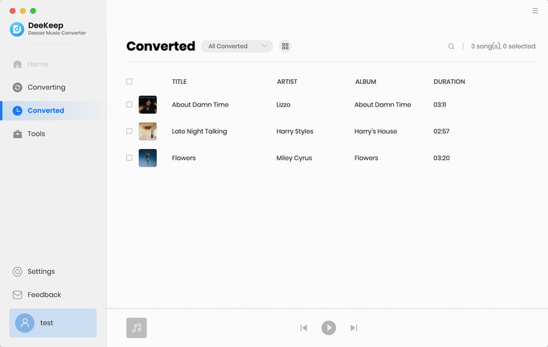 check converted deezer music to mp3 on mac