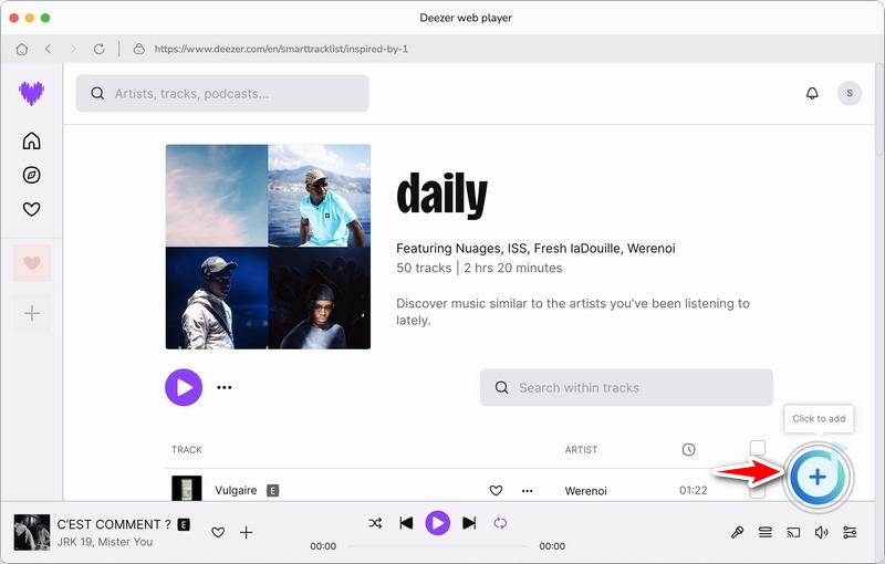 select Deezer Music to convert