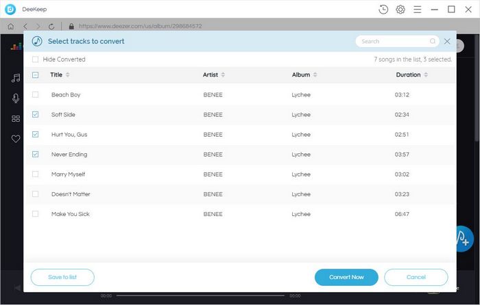 Add Deezer Music to DeeKeep
