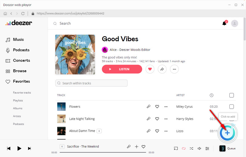 select deezer music to download