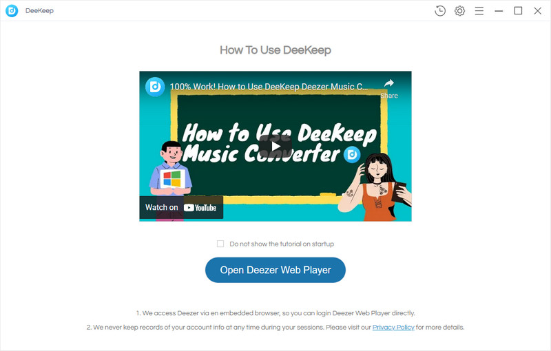 open deezer music web player
