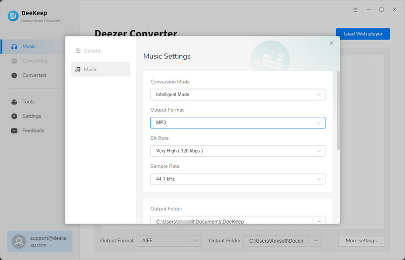 Customize output settings
