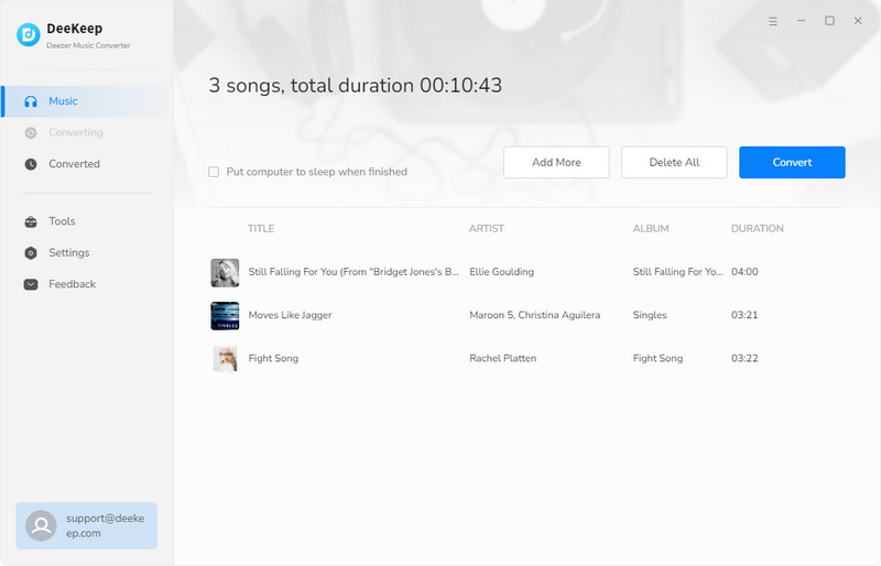 converting Deezer songs