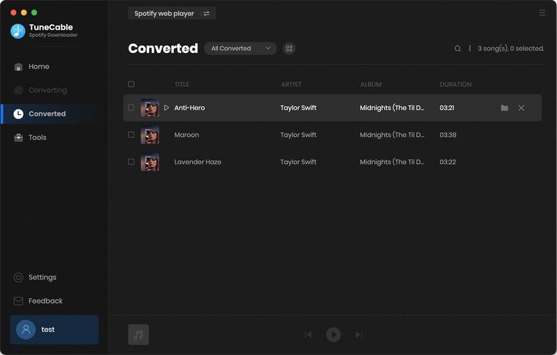 Check converted songs 