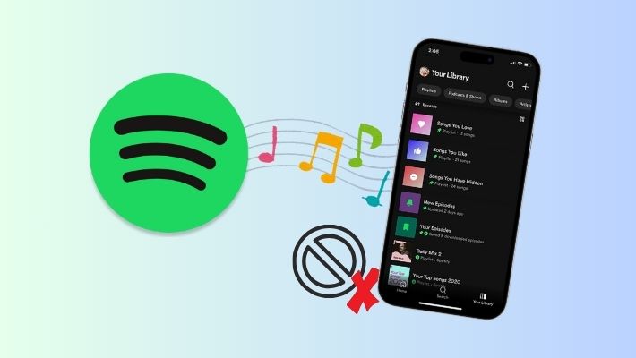 unhide a song on spotify